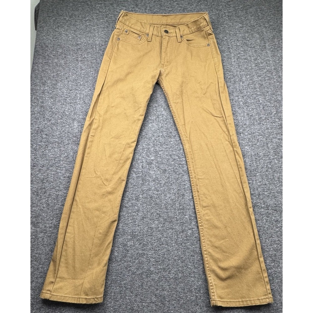 Levis 513 Jeans Mens Sz 29x32 Brown Khaki Straight Leg Slim Fit Stretch